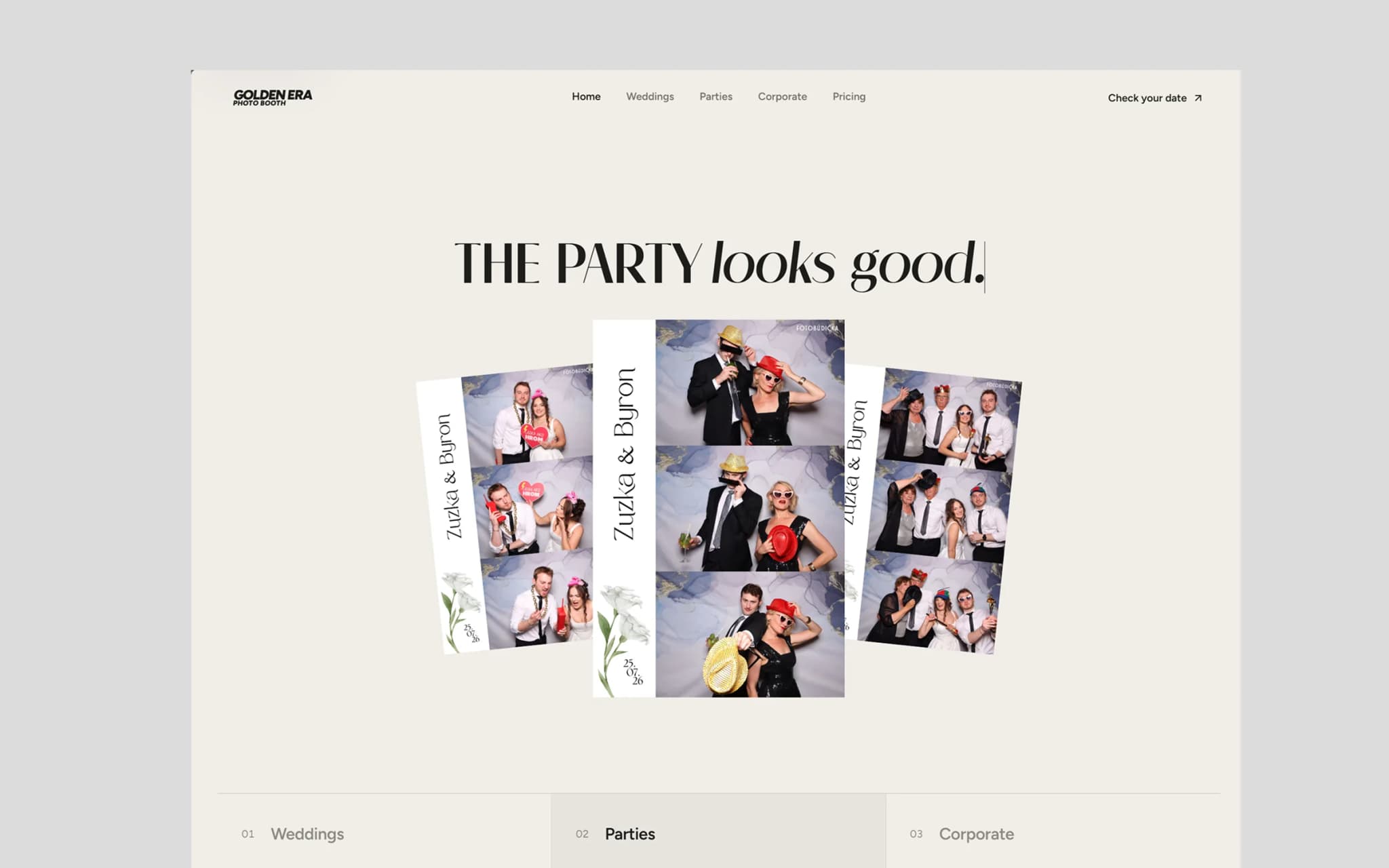 The Golden Era Photo Booth website